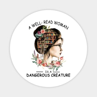 Feminist Dangerous Well-Read Woman Book Magnet